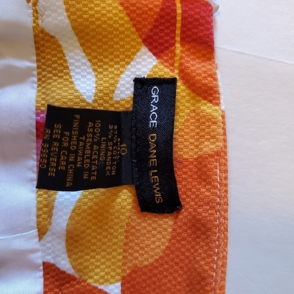 Grace Dane Lewis Retro Front Pleat Floral Skirt Sz 10 - Picture 3 of 10